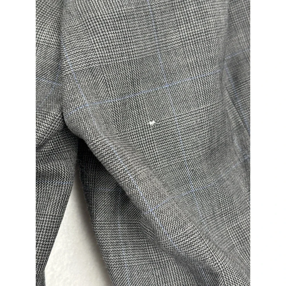 Lauren Ralph Lauren Slim Fit Gray‎ Windowpane Wool Sport Coat Blazer 38S